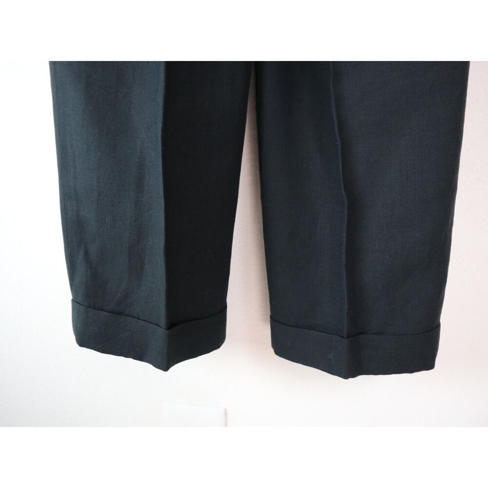 Vintage Ann Taylor Size 12 Linen Blend High Waist Dress Pants Black - Picture 5 of 7
